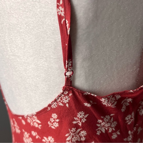 Réalisation Par Red Floral Silk Slip Dress – Women’s Large - Picture 4 of 9